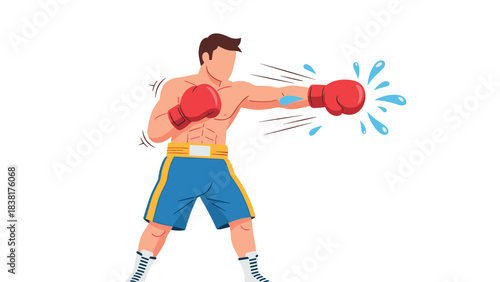 Boxing match preparation illustration for fitness motivation and sports design