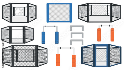 Mixed martial arts and fitness equipment collection for training and gym design