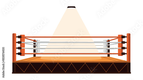 Boxing ring illustration for sport event design and promotion