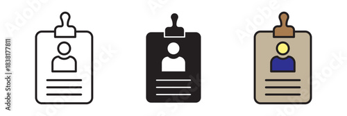 A clean, modern credential icon in colored, filled, and stroke vector style. Suitable for representing login access, authentication and verification.