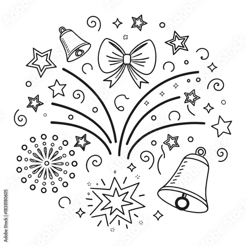 christmas bells with snowflakes