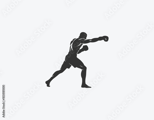 silhouette of a boxer man 