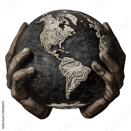 Hands cradling the Earth
