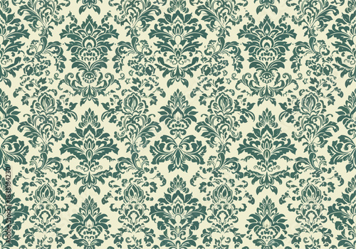 Damask vector seamless pattern. Vintage, paisley elements. Traditional, Turkish motifs. Great for fabric and textile, wallpaper, packaging or any desired idea.