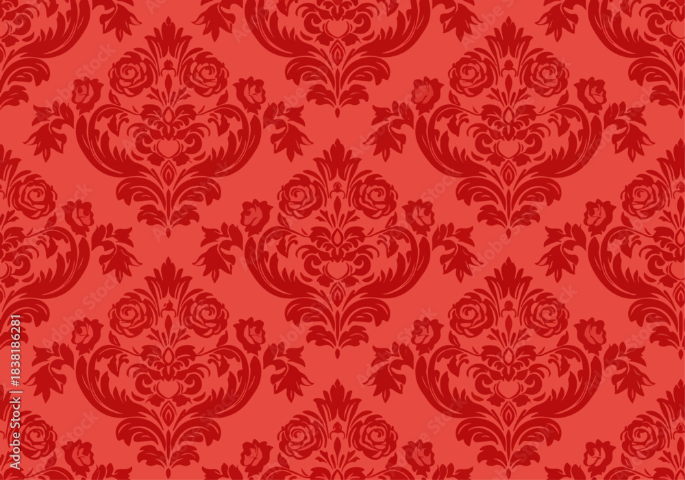 Fototapeta premium Seamless baroque style damask background
