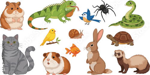 Cute Hamster Rabbit Cat Small Pets Animal Set