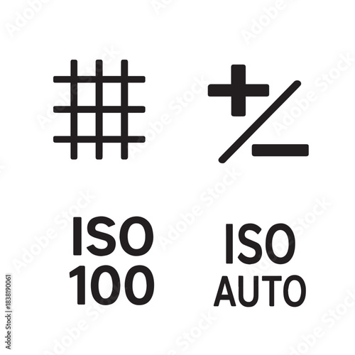 Abstract geometric grid with exposure controls and color spectrum