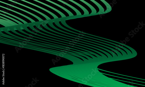 Abstract vector in colorful gradations on a dark background. Modern, dynamic and futuristic wavy lines. Suitable for technology designs, digital posters, presentation backgrounds and creative graphic.