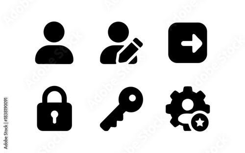 Set of black user interface icons for web and mobile applications