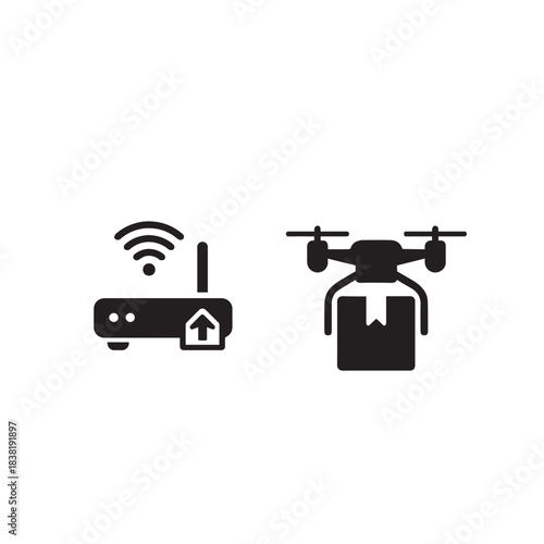 Modern internet delivery service icon with global connectivity