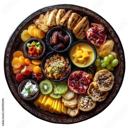Vibrant fruit and cheese platter
