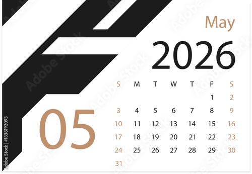Calendar 2026. May 2026. Tear-off calendar. Personal organizer
