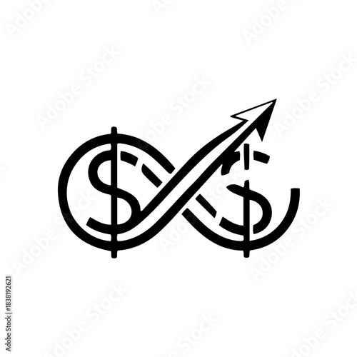 Unending Financial Success Represented by the Infinity Dollar Symbol