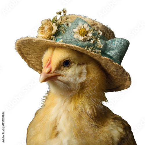Chick with floral hat