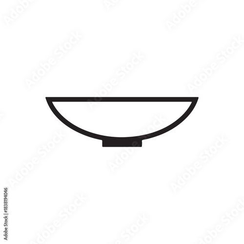  Minimal Bowl Silhouette Icon on White Background