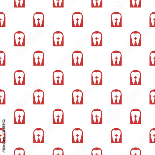 Dental seamless pattern isolated on white background