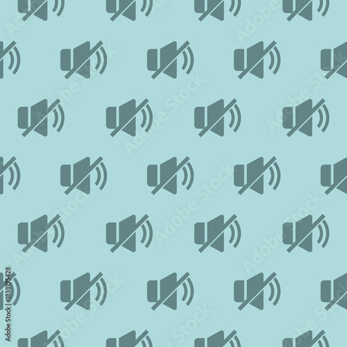 No sound seamless pattern isolated on color background