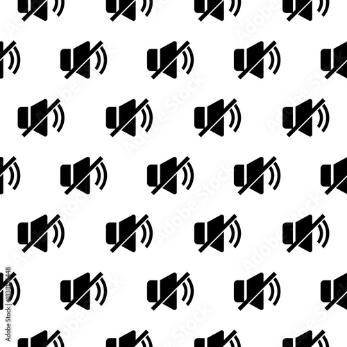 No sound seamless pattern isolated on white background