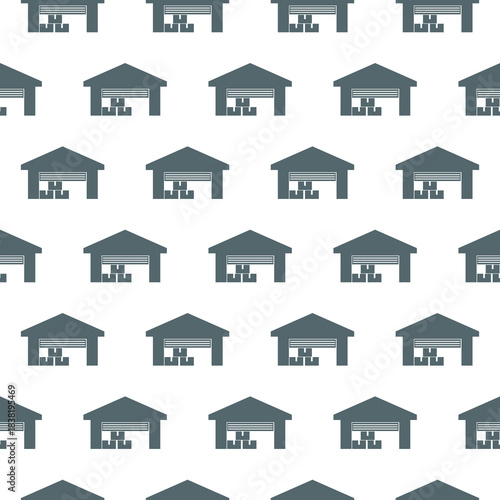 Warehouse seamless pattern isolated on white background