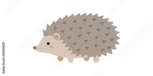 A charming illustration of a cute hedgehog with detailed spines and soft coloring
