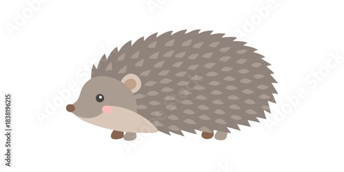 A charming illustration of a cute brown hedgehog with soft spines