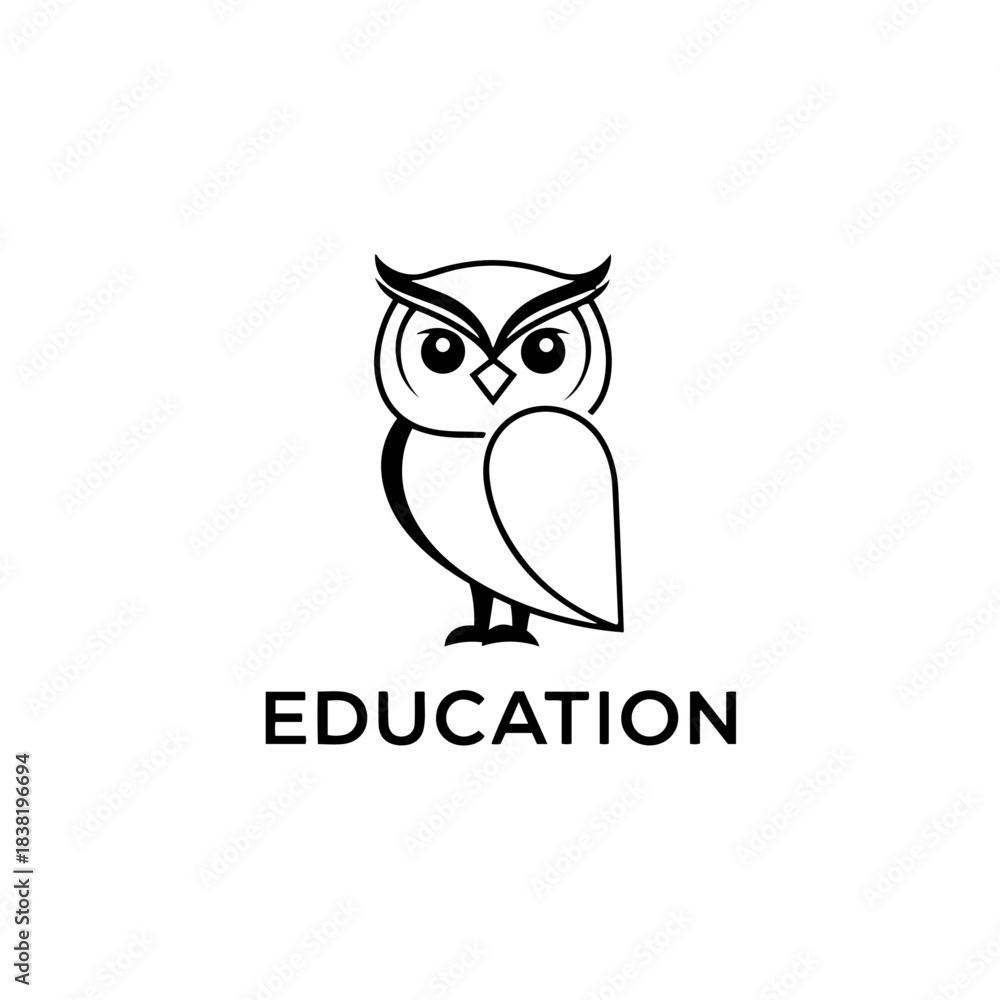 Obraz premium Simple Stylized Owl Representing Knowledge Wisdom and Educational Endeavors