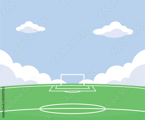 Green Football Field Background – Minimalist Illustration