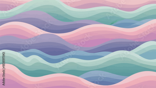 Abstract pastel watercolor wave pattern with soft gradient colors illustration