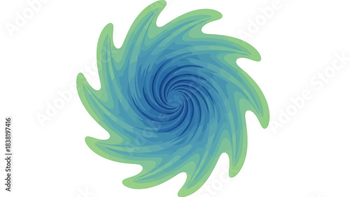 Stylized Swirling Vortex of Blue and Green Tones Representing Energy or Flow