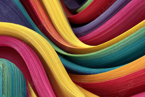 abstract background with vibrant flowing ribbons of rainbow colors
