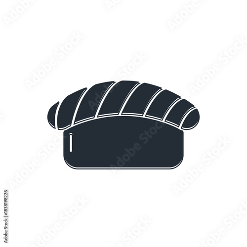 Black Sushi icon isolated on white background. Traditional Japanese food. Vector