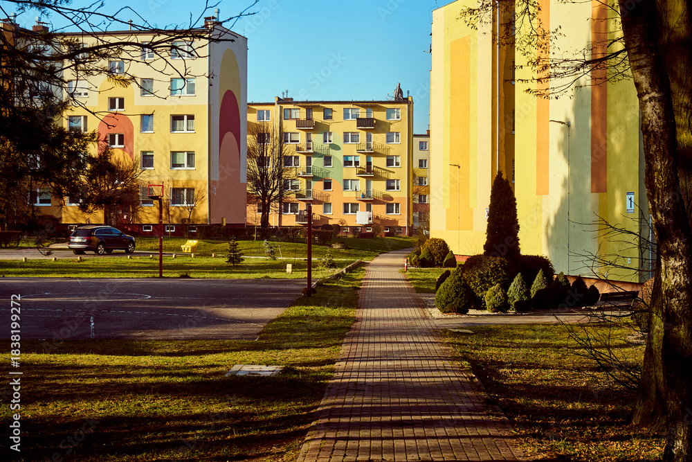 Obraz premium chodnik,osiedle