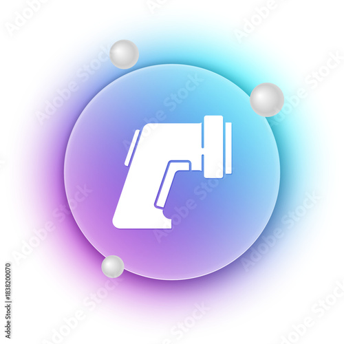 White Digital contactless thermometer with infrared light icon isolated on white background. Blue and purple gradient circle background. Vector