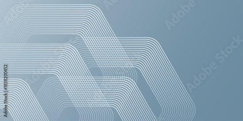 Abstract hexagon lines on gray background. Geometric stripe line art design for poster, brochure, cover, website, banner. EPS10