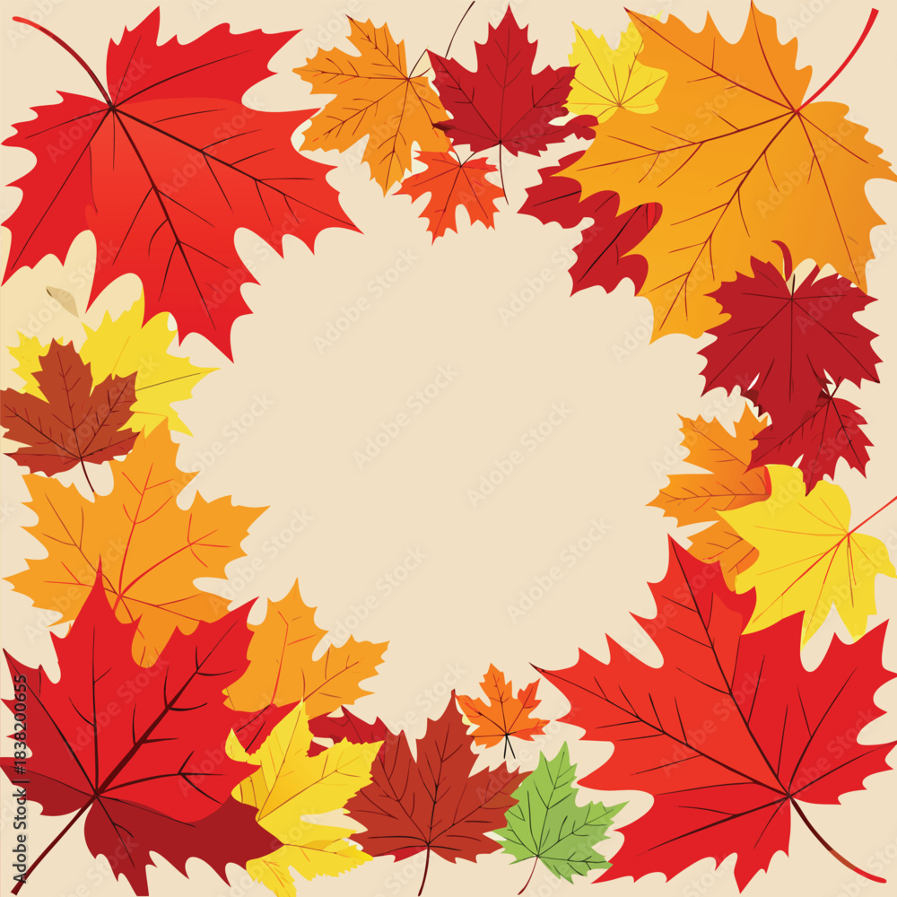 Fototapeta premium Autumn maple leaf border