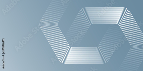 Abstract hexagon lines on gray background. Geometric stripe line art design for poster, brochure, cover, website, banner. EPS10