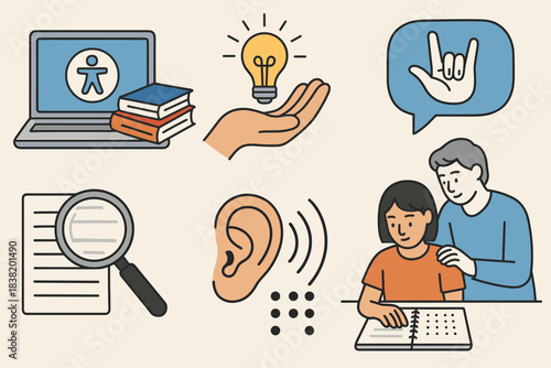 Accessible Education and Special Learning Support Illustration