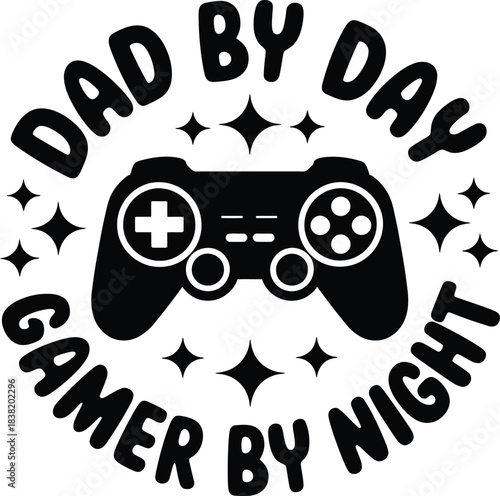 Dad Gamer Day Night Design