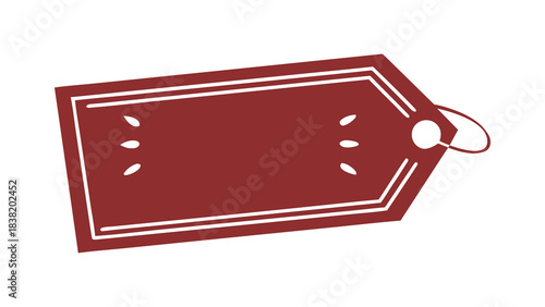 Elegant maroon gift tag with white border and decorative punched holes, perfect for adding a personal touch to any present