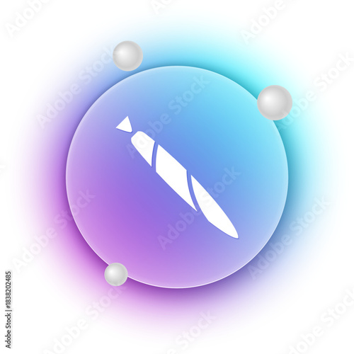 White Marijuana joint, spliff icon isolated on white background. Cigarette with drug, marijuana cigarette rolled. Blue and purple gradient circle background. Vector