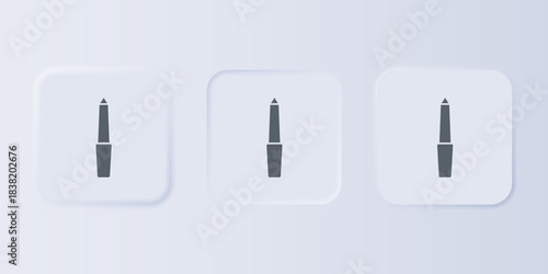 Grey Nail file icon isolated on grey background. Manicure tool. Set icons in square buttons. Vector