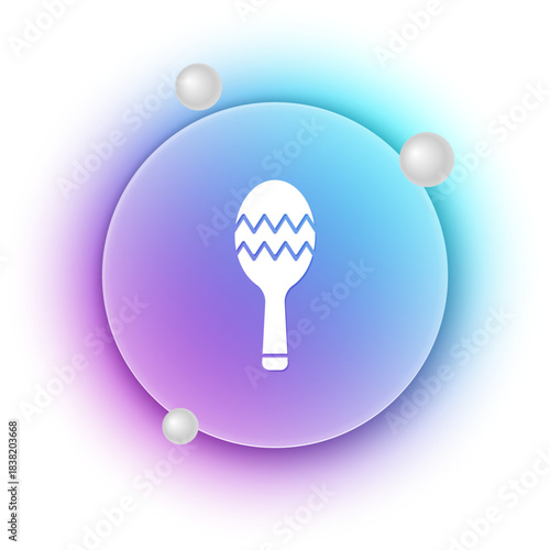White Maracas icon isolated on white background. Music maracas instrument mexico. Blue and purple gradient circle background. Vector