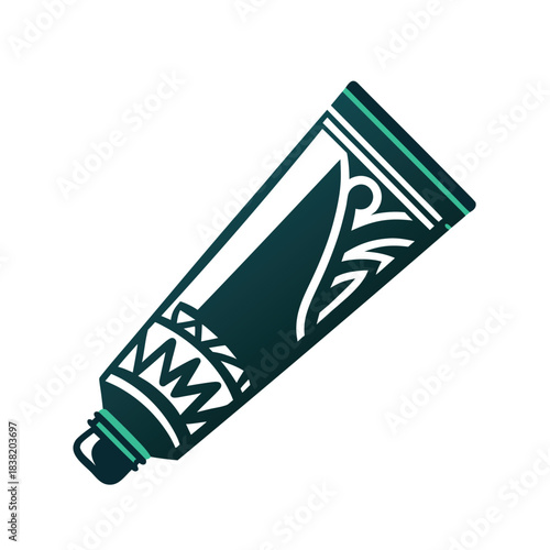 Geometric Patterned Tube Vector Illustration