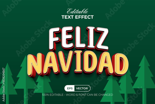 3D Editable Text Effect Christmas Theme In Spain.