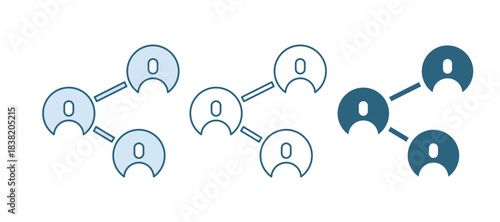 Blue BFF or best friends forever icon isolated on white background. Vector