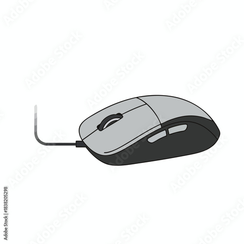 Wired Computer Mouse Illustration