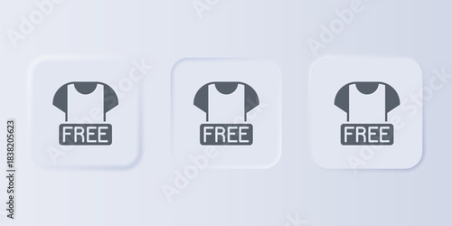 Grey Clothes donation icon isolated on grey background. Set icons in square buttons. Vector