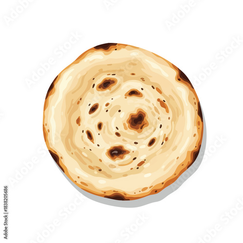 Round Bread on White Background