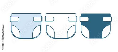 Blue Baby absorbent diaper icon isolated on white background. Vector