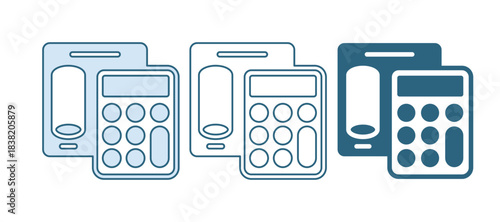Blue Calculator icon isolated on white background. Accounting symbol. Business calculations mathematics education and finance. Vector